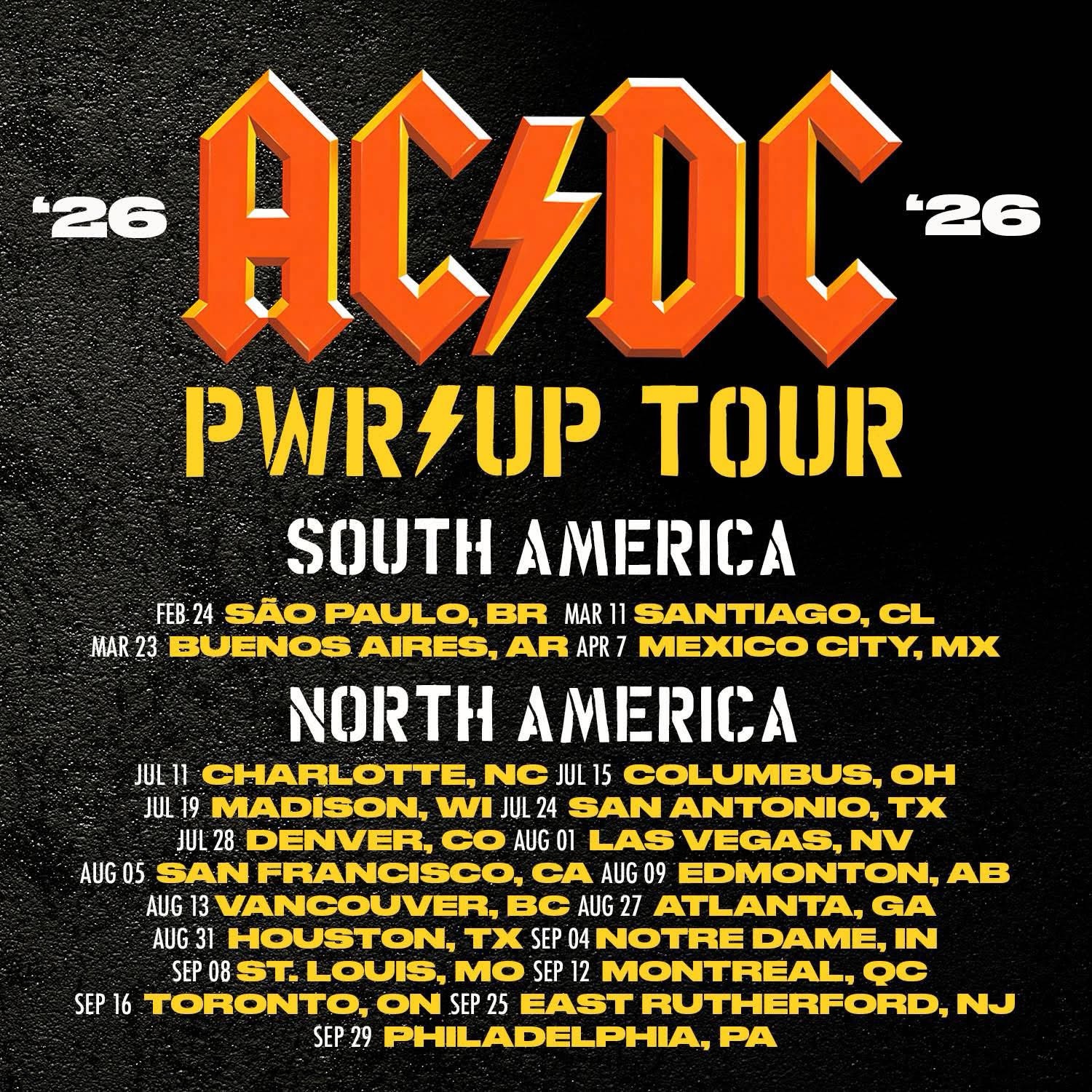 AC⚡️DC – Announce 2026 POWER⚡️UP TOUR South America & North America ...