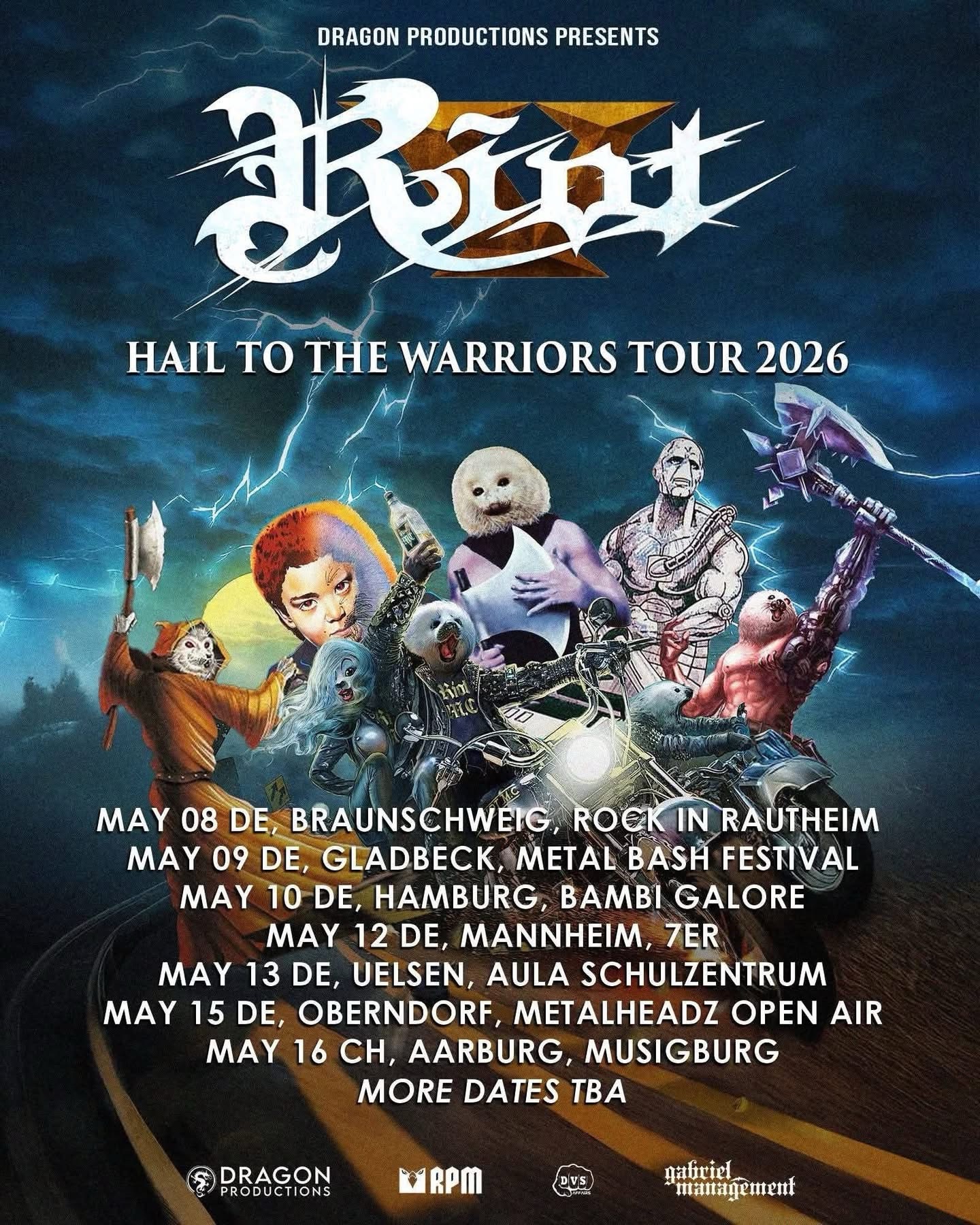 RIOT V – Hail To The Warriors Tour 2026 | Dates, Cities & Venues