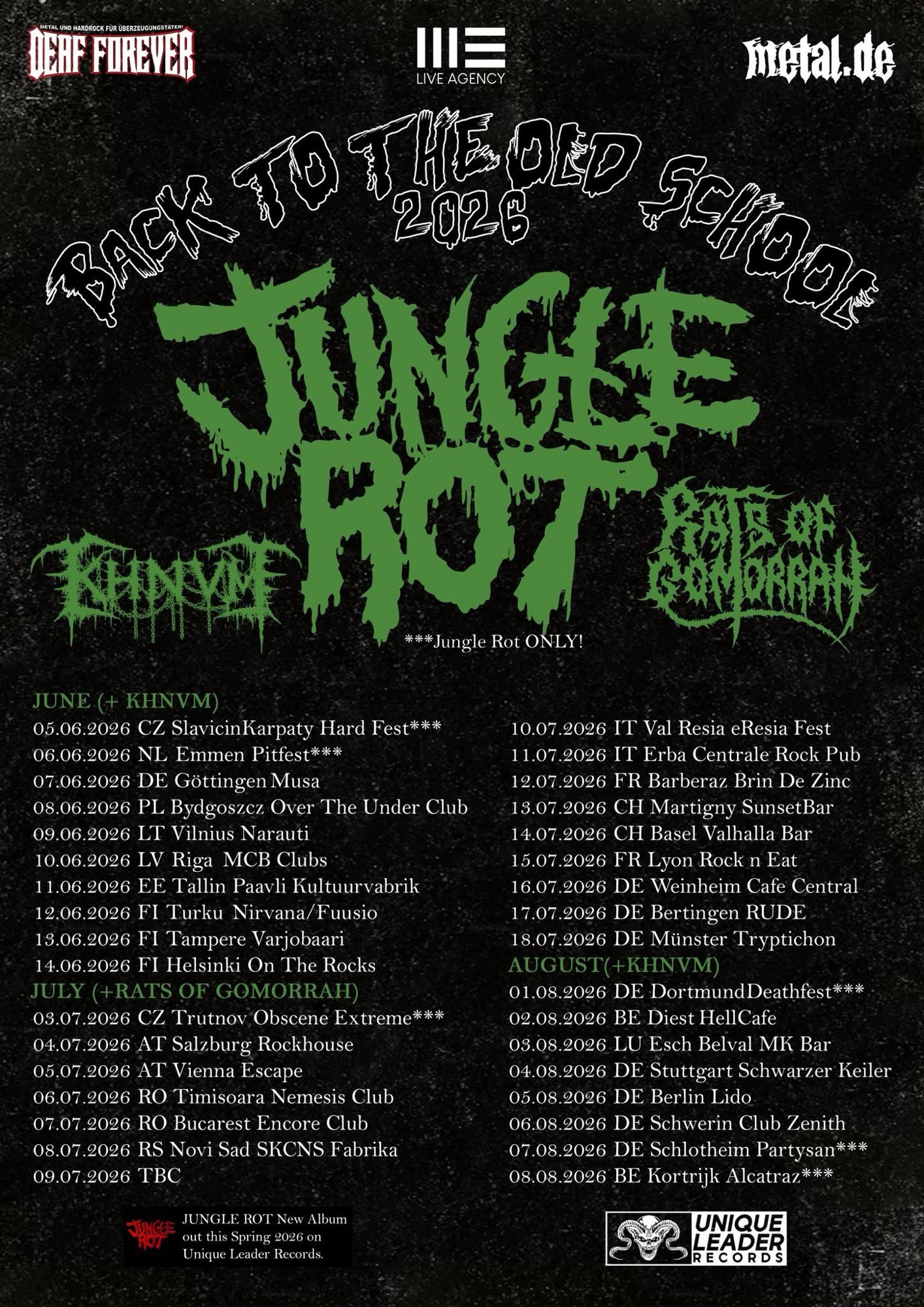 JUNGLE ROT - Back To The Old School EU Tour 2026 | Dates, Cities ...